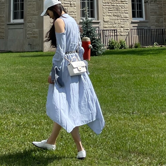 BCBGMAXAZRIA slip shoulder dress - Picture 9 of 10